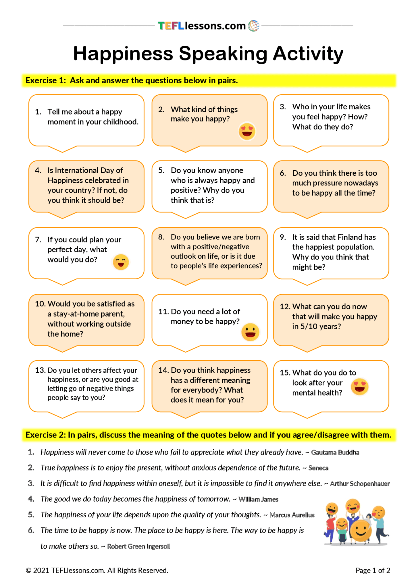 happiness-idioms-tefl-lessons-tefllessons-free-esl-worksheets